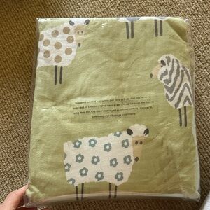 The Company Store Green Sheep Flannel FTD Sheet (fitted)